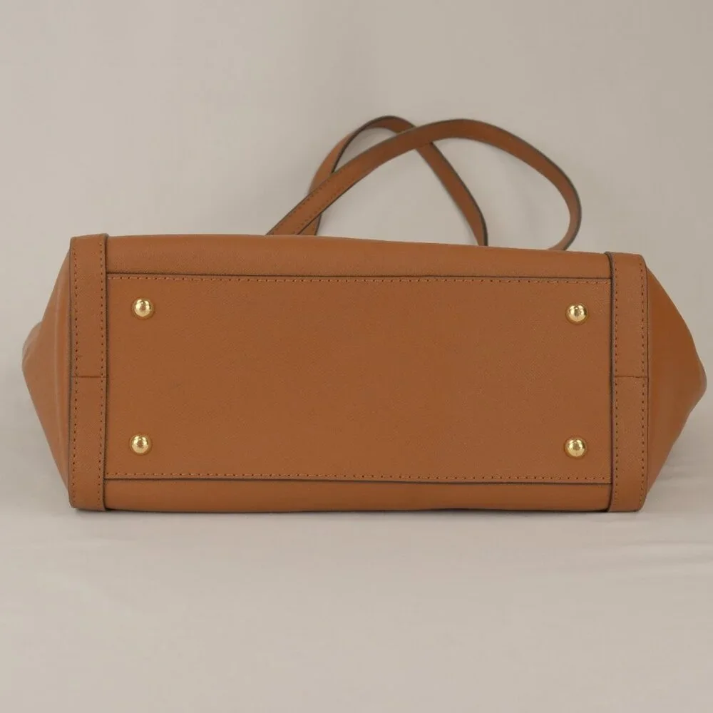 Lauren Ralph Lauren Clare Cross Hatch Leather Slim Tote, Brown
